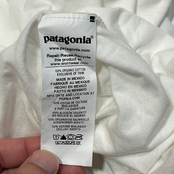 Patagonia Women’s Small Pastel P-6 Logo Organic Cotton High Neck Tank Top White - Picture 13 of 14
